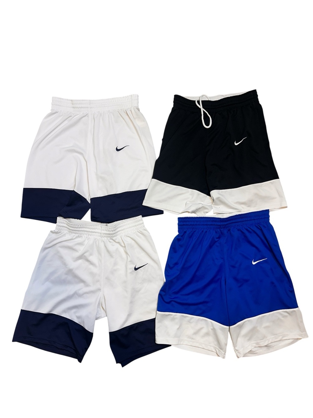 Nike Boys Youth Small Basketball Shorts Lot 4 Pack Multi Color Blue White Black